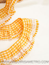 Folho vichy franzido - amarelo