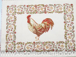 Tecido Goblin - Painel com 4  Individuais Galos  - 48 x 35cm