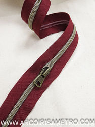 Metallic zipper - Burgandy