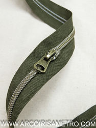 Metallic zipper - Dusty green