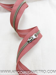 Metallic zipper - Dusty pink