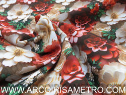 TECIDO DIGITAL  3D -  FLORES NATALICIAS