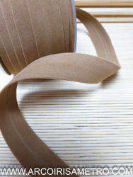 SINTHETIC SUEDE BIAS TAPE- 25 MM - CAMEL