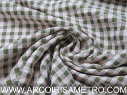 Crepom vichy - Rosa e castanho