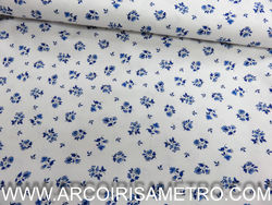 FRENCH PROVENCE PRINT -  WHITE WITH BLUE FLOWER