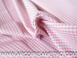 QUADRADINHOS VICHY  - ROSA CLARO