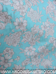 FLORAL FUNDO AZUL TEAL