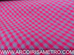 Vichy crepon / Seersuker - MINI  NEON PINK/ LAVENDER