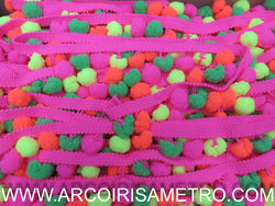 pompons mini TRI-COLOR - NEON