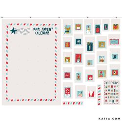 KATIA CANVAS - - CHRISTMAS STAMPS PANEL ADVENT CALENDAR