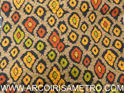 CAPULANA - CASTANHO COM LARANJA E VERDE