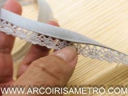 BIAS TAPE WITH PICOT - GRAY EYES