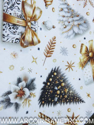 PANAMA - FUNDO BRANCO COM LAÇOS DOURADOS COM 2,80 MT