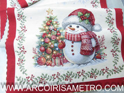 Tecido Goblin - CAMINHO DE MESA - HOMEN DA NEVE