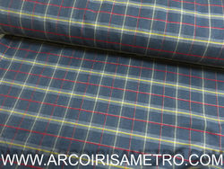 TECIDO ESCOCES CINZENTO CHUMBO  COM DOURADO