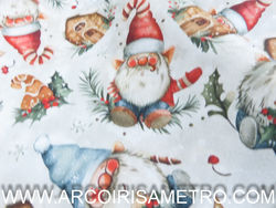 Tecido Gnomes de Natal