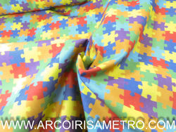 TECIDO Puzzle cores vivas