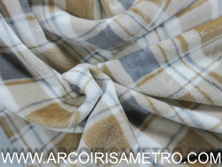 CHECK POLAR FLEESE FABRIC  - TANS