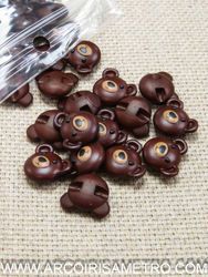 Botão urso castanho