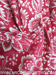 STAMPED CRETONE - RED