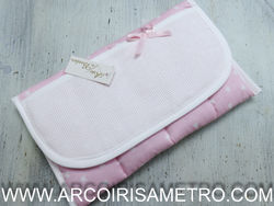 Porta documentos com barra para bordar - Rosa