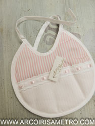 BIB TO CROSS STITCH - PINK STRIPES